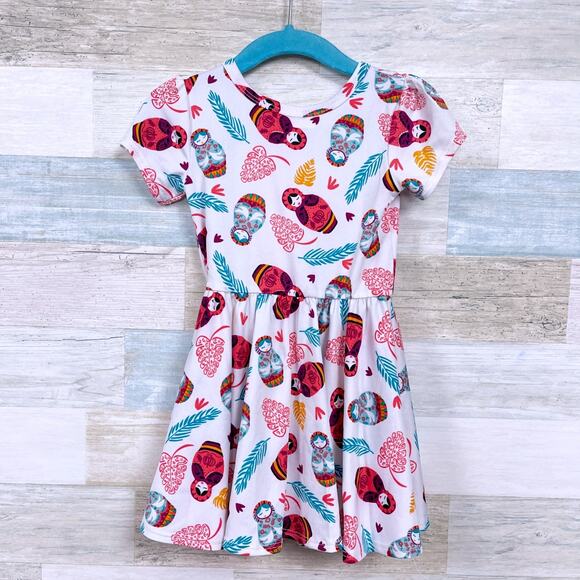 Dot Dot Smile Fit & Flare Dress Russian Dolls Matryoshka Casual Toddler 12-24M - Picture 3 of 5